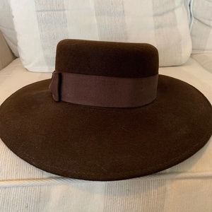 Brown 100% Wool Women's Dress Hat